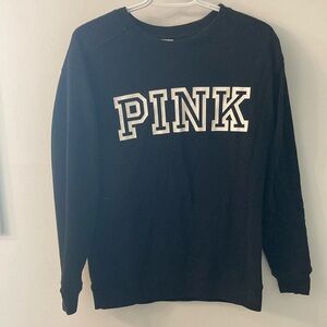 PINK Victoria's Secret Black and White Crew Neck Sweater
